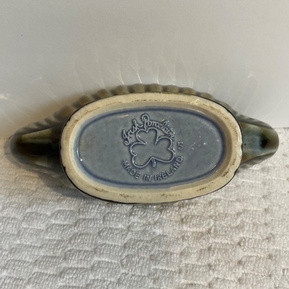 Vintage Wade Irish Porcelain Made in Ireland Vase Dish Blue/Green/Brown Glaze - Picture 6 of 12